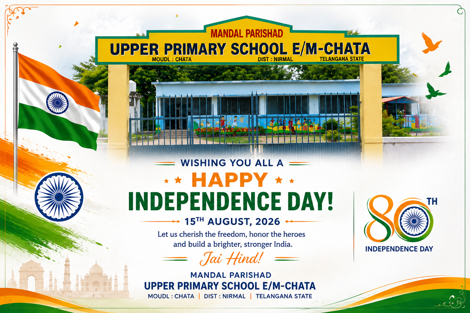Independence Day celebration at MPUPS Chata